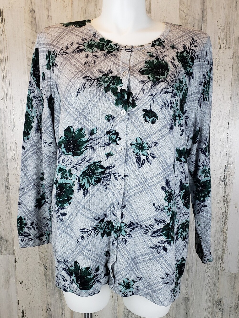 CJ Banks Light Gray Knit Cardigan Size 2X